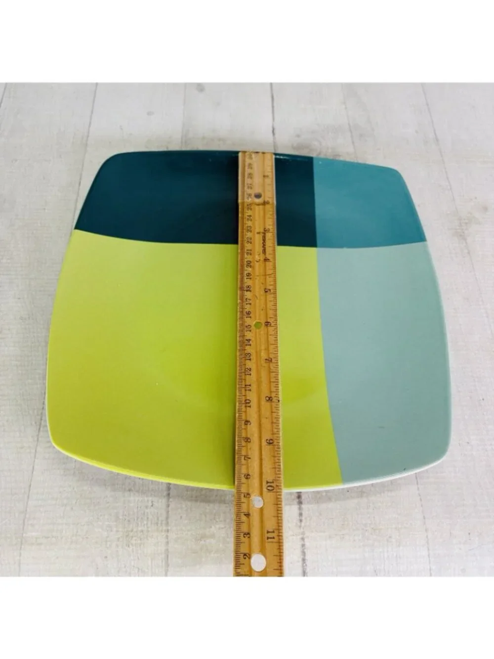 Home Target GREEN COLOR BLOCK Various Blue Blocks Square Stoneware Dinner Set 4